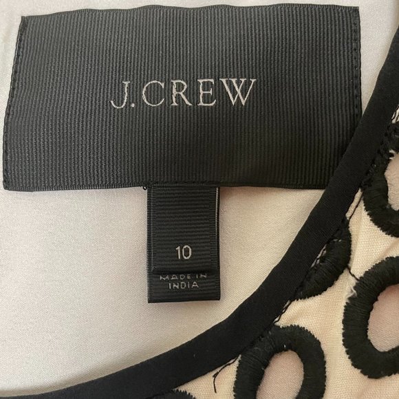 J. Crew Fit & Flare Eyelet Sleeveless Dress Size 10 Business Casual Retro - Picture 8 of 9